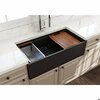 Bocchi Contempo Workstation Apron Front Fireclay 36 in. Single Bowl Kitchen Sink in Matte Black 1505-004-0120